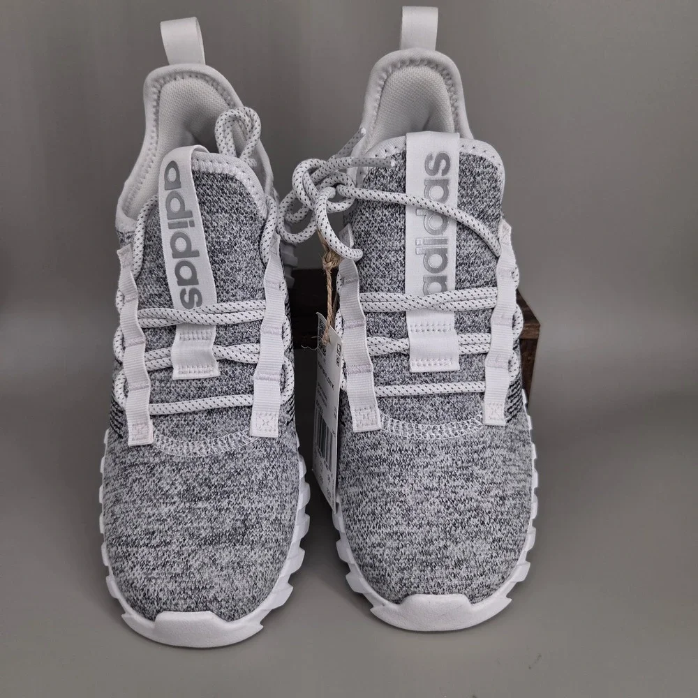 Adidas Kaptir Flow K Kids 4 Grey White Knit Running Sneakers ID1452 Athleisure